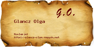 Glancz Olga névjegykártya